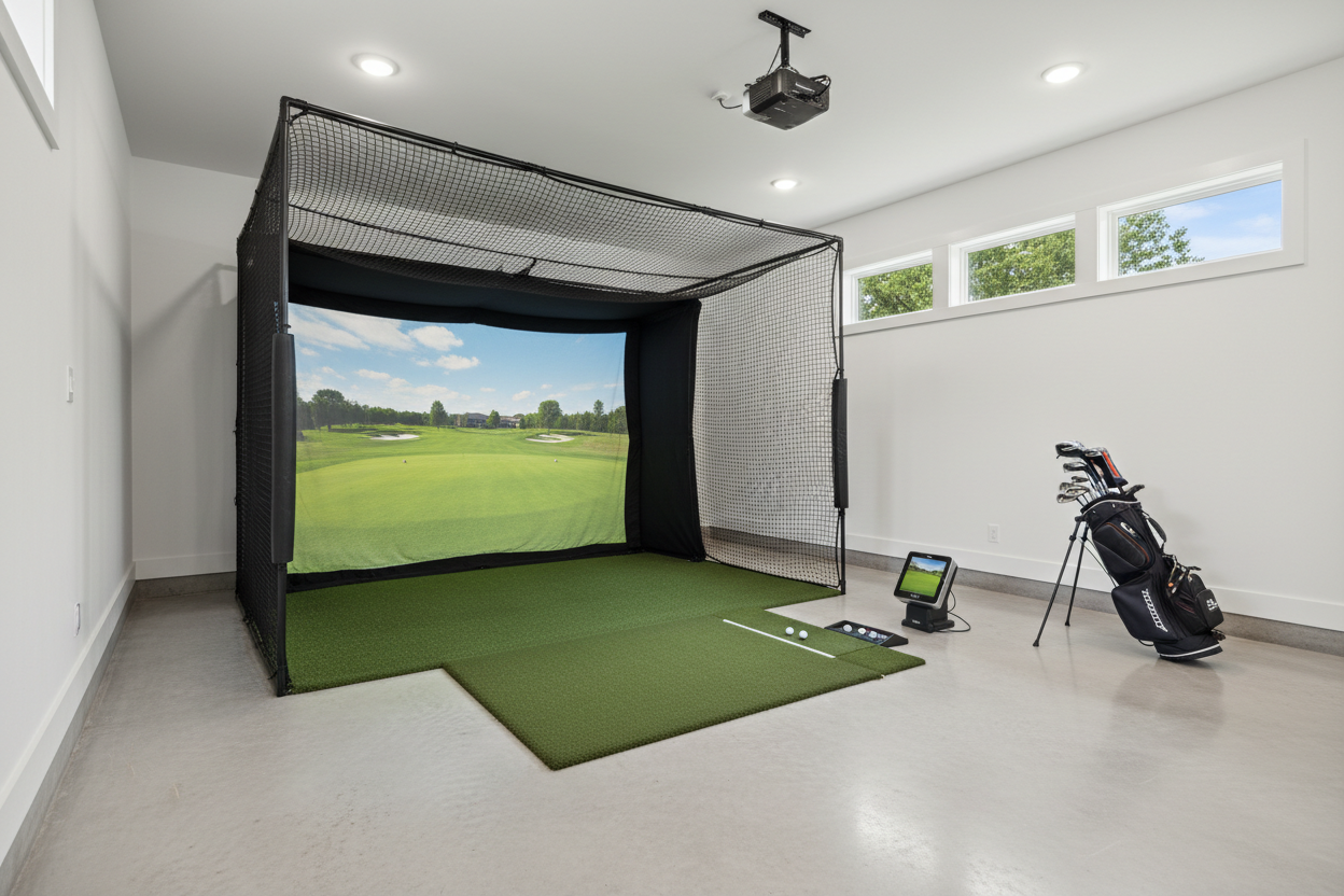 create a garage golf sim kit