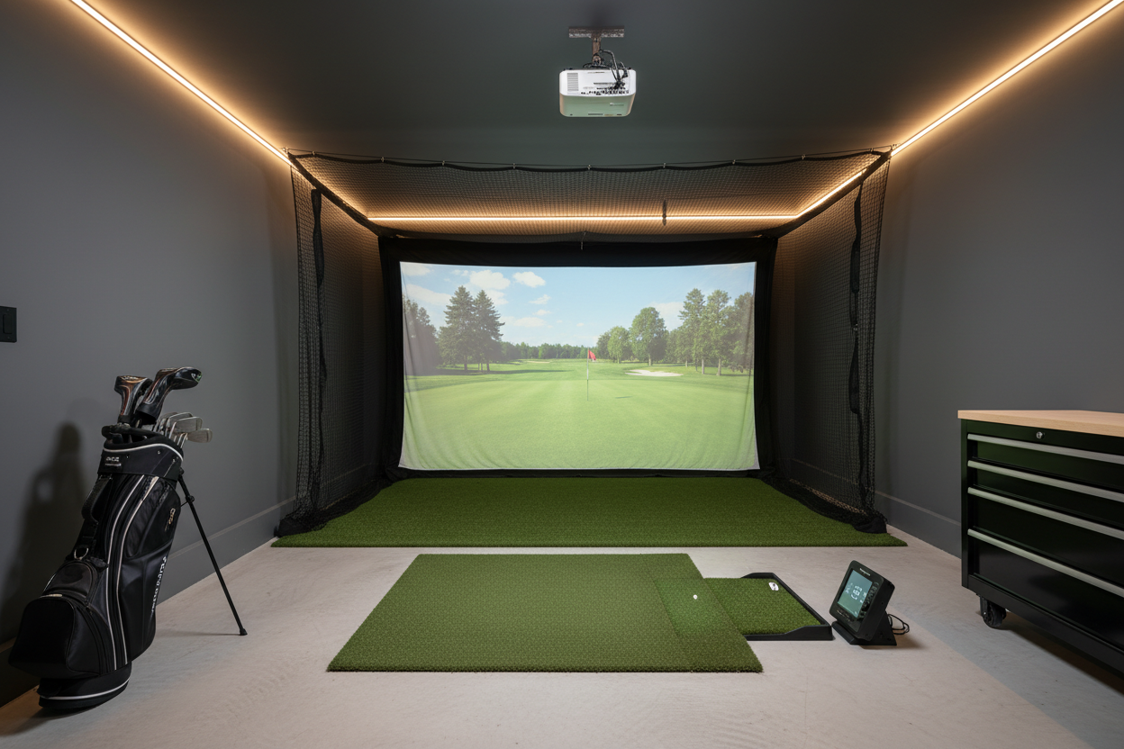 create a garage golf simulator 