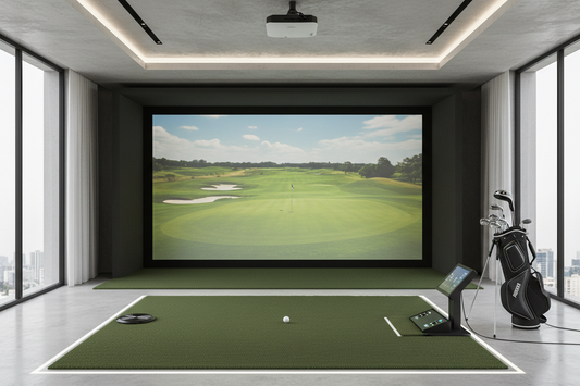 generate an image of a golf simulator kit 